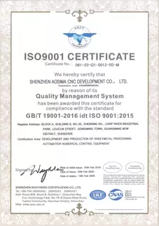 Osm ISO 9001 English Version Quality Management System Certification Certificate Actual Photo: Internationally recognized certification, demonstrating Osma's brand strength in quality management standardization and global market compliance in the high-end