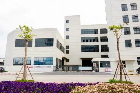 Osm Intelligent Equipment Production Campus Northeast Gate Actual Photo: Modern intelligent park entrance design, integrating corporate identity system and intelligent access control management, showcasing Osmate's professional image and technological fee