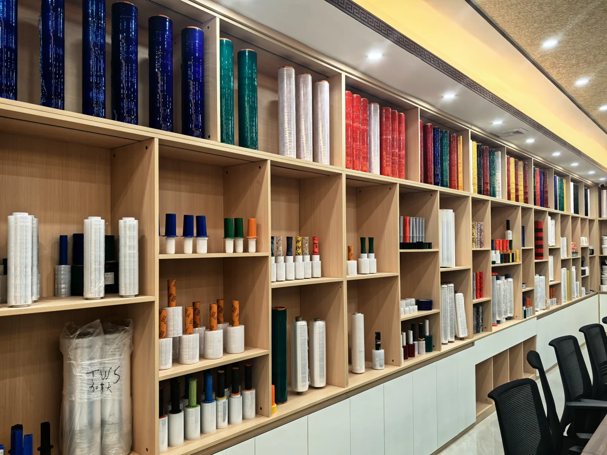 OLante sample room - the full range of green tape and film on display