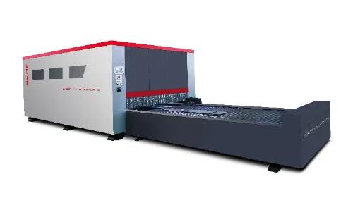 Product image of OSM-FL3015 fiber laser cutting machine, featuring high-precision cutting for efficient processing of various metal materials.