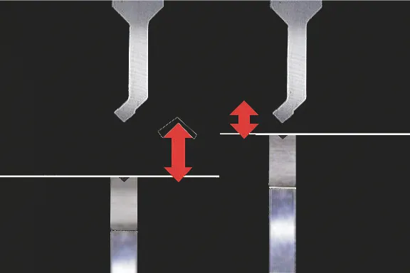 Close-up of OSM arbitrary lower limit control function, demonstrating precise control of bending lower limit position to enhance machining accuracy and safety, optimizing the bending process.