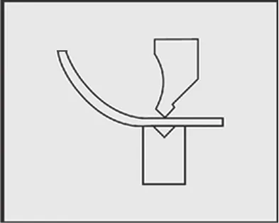 2D illustration of OSM circular arc bending function, clearly showing bending trajectory and angles during the circular arc bending process, aiding users in precise understanding of the arc bending technique.