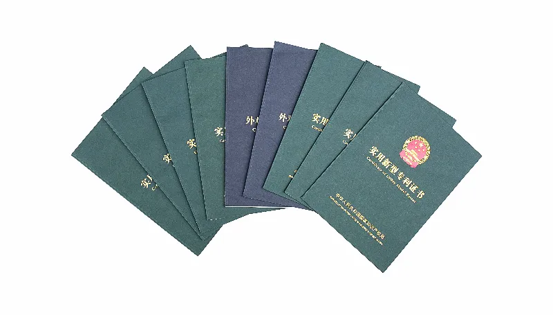 Collection of OSM press brake patent certificates showcasing the company's innovative technologies and patent achievements.