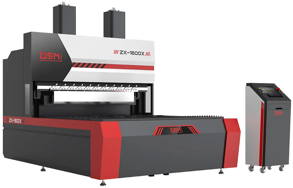 Banner image of OSMA flexible bending center ZX-1600X, highlighting intelligent automated bending system for enhanced mass sheet metal production efficiency.