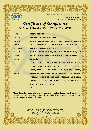 OSM press brake CE certificate image showing official proof of compliance with European safety and quality standards.