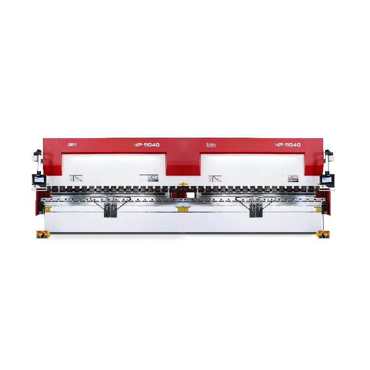 OSM HP-11040 hydraulic CNC press brake with dual machine linkage, designed for efficient bending of large and complex workpieces, offering stable synchronization control and high precision.