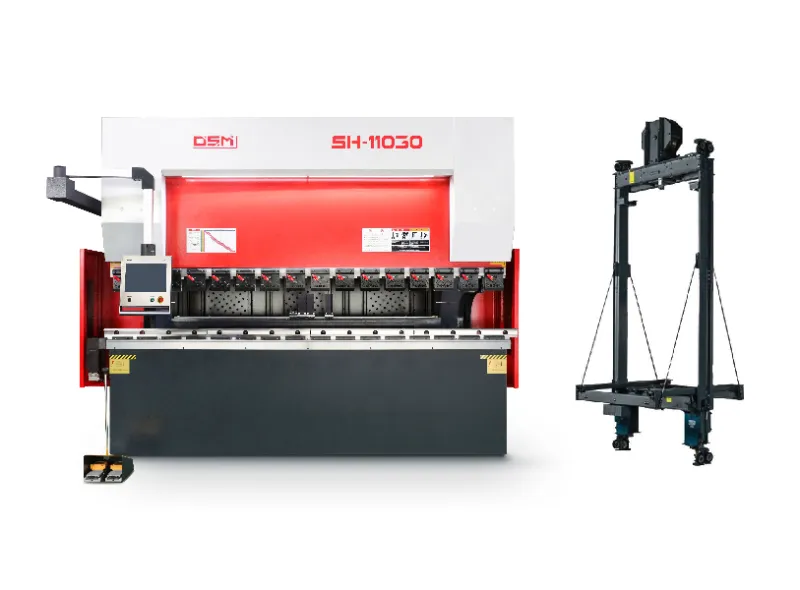 OSM SH Series servo-hydraulic press brake designed for elevator column bending, offering high rigidity and precision for elevator component production.