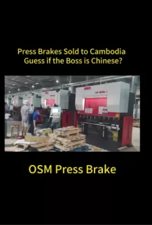 High-performance OSM CNC Press Brake ready for international shipment. This image showcases heavy-duty metal bending machinery prepared for export to Cambodia, highlighting our global manufacturing and export capabilities for industrial equipment.
