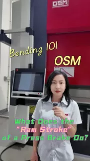 Learn about the Ram Stroke of a press brake in this OSM Bending 101 guide. Discover how this critical component impacts metal bending accuracy and efficiency for industrial manufacturing.