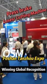 OSM at the 2025 Foshan Tanzhou Expo! OSM showcases its advanced press brake and laser cutting machines at the Foshan Tanzhou Expo. This image highlights the company's industrial equipment winning global recognition, attracting visitors at the trade show.